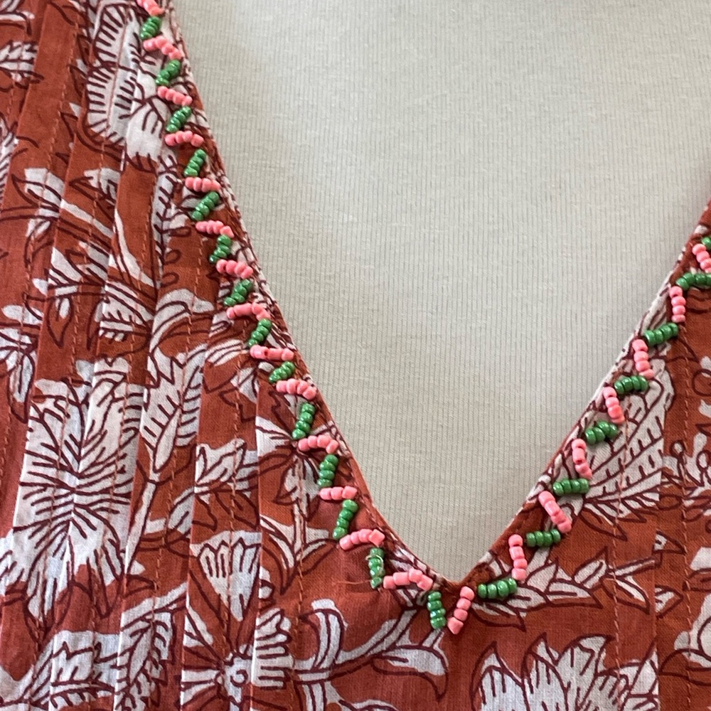 Uncle Frank by Ivy Jane Anthropologie Ruffle Floral Boho Tunic Swing Dress L - Picture 8 of 13